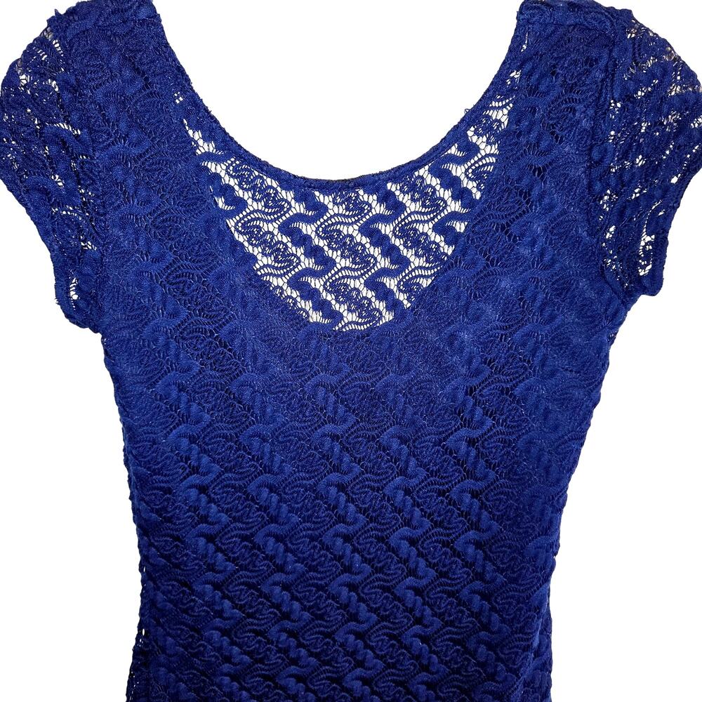 Apt. 9 XS Blue Lace Women's Cap Sleeves Sun Dress Miss Size 0 2 Extra Small